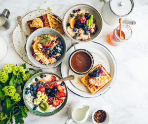 Flat Lay of Delicious Breakfast with Berries | Madison, VA