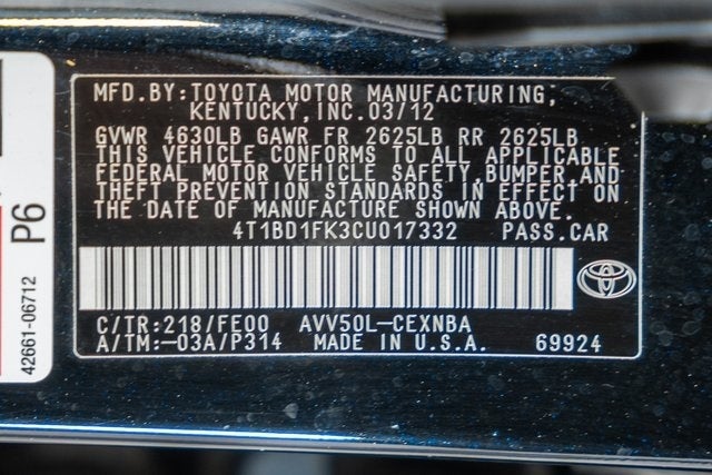2012 Toyota Camry Hybrid LE